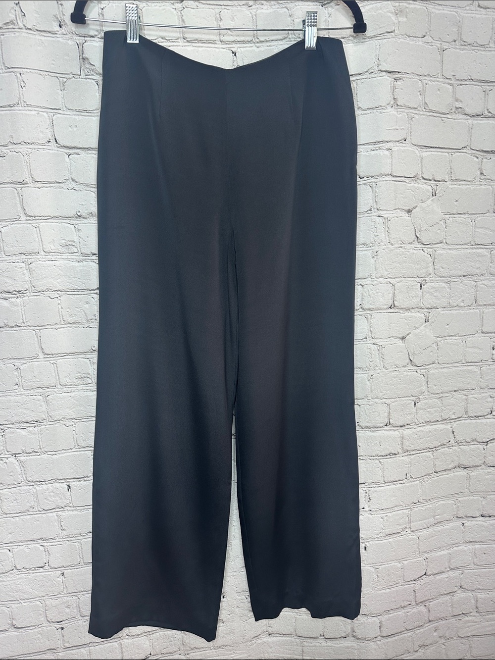 Flores & Flores 100% Silk Fully Lined Black Dress Pants Size 8